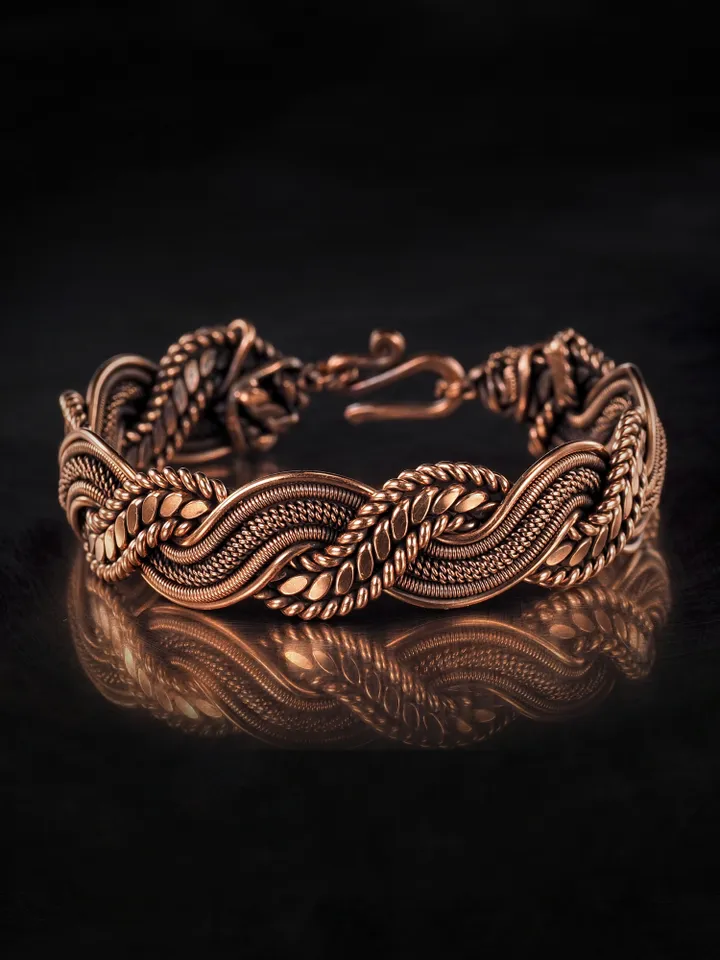 Wire wrapped copper bracelet for woman Antique style copper jewelry WireWrapArt