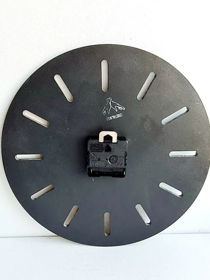 Textural blue wall clock Hand painted clock Unique abstract artistic wall clock
