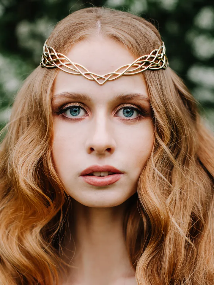 Wedding diadem Bridal Elven Tiara Elven bridal hair vine Wedding Headpiece bridal headband fantasy fairy Tiara Louise