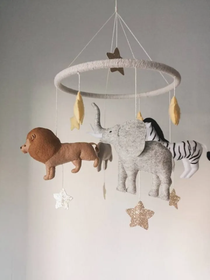 Nursery mobile, Baby mobile neutral safari, Tropical jungle mobile, Crib mobile