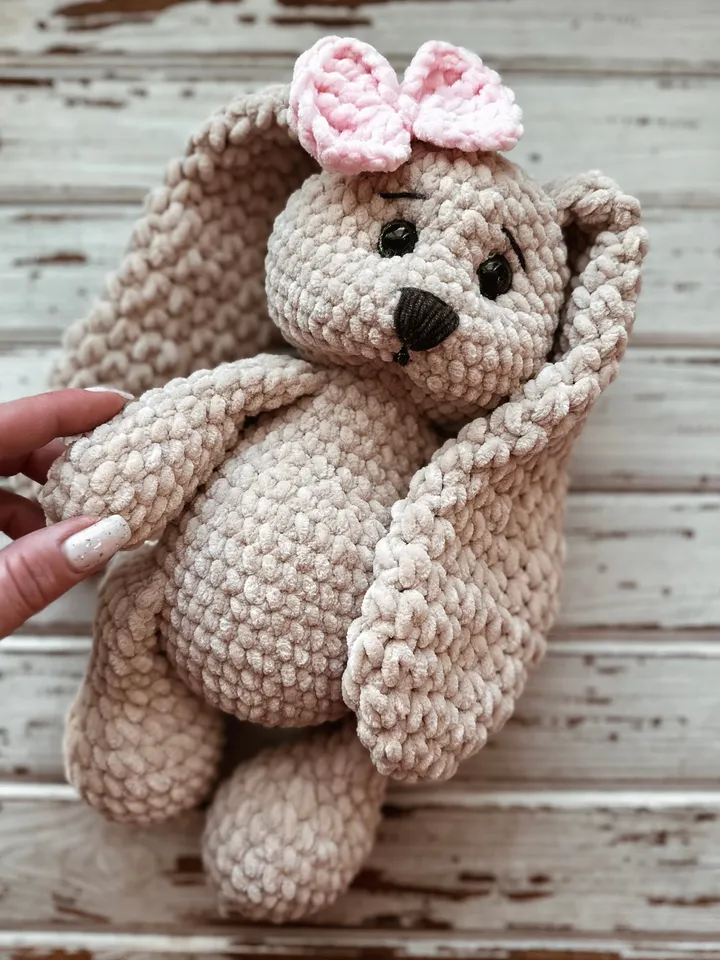 Crochet pattern softy bunny toy, rabbit doll, PDF Digital instant download, Video tutorial, stuffed animal, bunny with long ears, cute gift