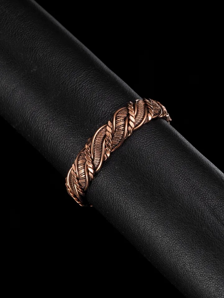 Woven copper wire bracelet Antique style handcrafted copper jewelry Unique gift