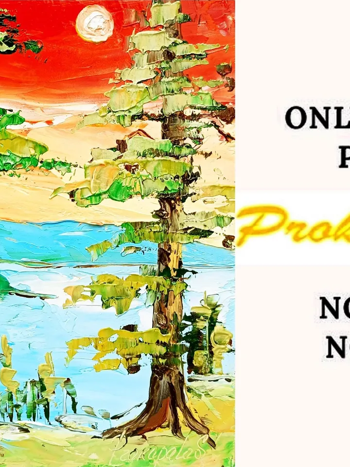 Lake Tahoe Painting Sequoia Original Art National Park Impasto Oil Painting Small Impressionist Art Travel Gifts by ArtProkopaloSv