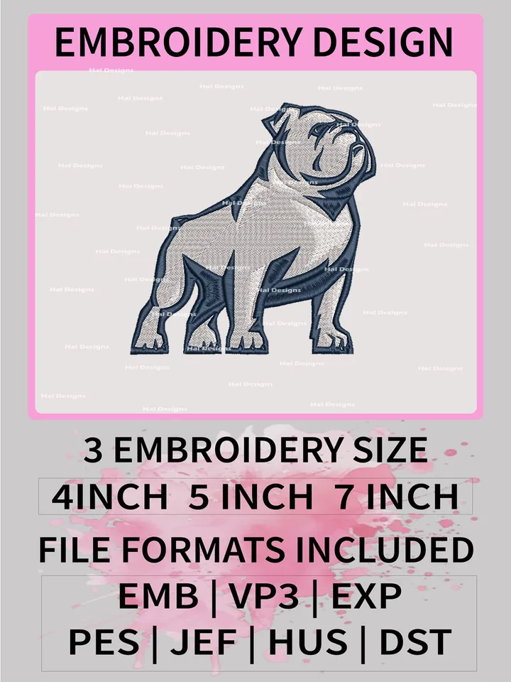 NCAA Samford Bulldogs Embroidery File, 3 Sizes, 6 Formats, NCAA Machine Embroidery Design, NCAA Logo, NCAA Teams