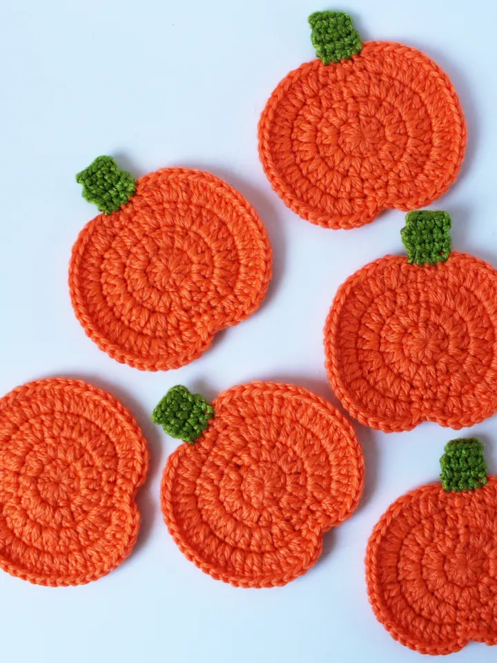 Crochet pumpkins Halloween coaster for fall table decor, Decorative pumpkin Autumn decorations, Primitive fall decor