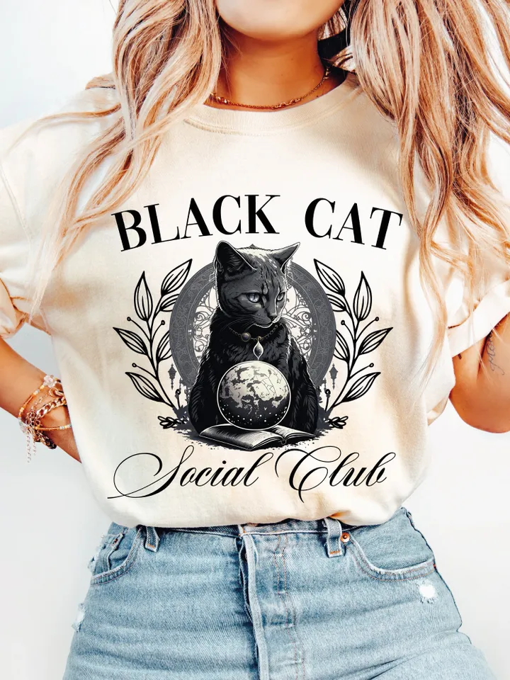 Halloween Png,Black Cat,Spooky season png,Social Club png,Spooky Bitch,Goth png,Aesthetic png,Witchy png,Skeleton png,Fall Png