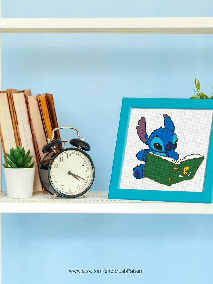Lilo and Stitch, Book cross stitch pattern, baby, Love Hawaii, nursery decor, counted, chart, gift DIY, embroidery, instant PDF