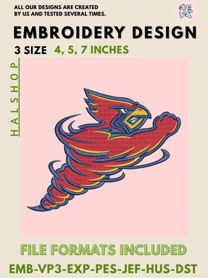 NCAA Iowa State Cyclones Logo Embroidery Design – College Team Digital Embroidery File ❤️🌪️