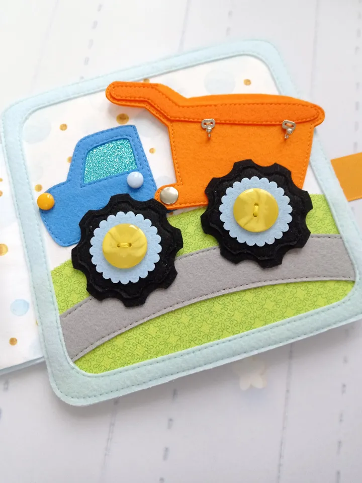 Felt book for boys. Different types of transport