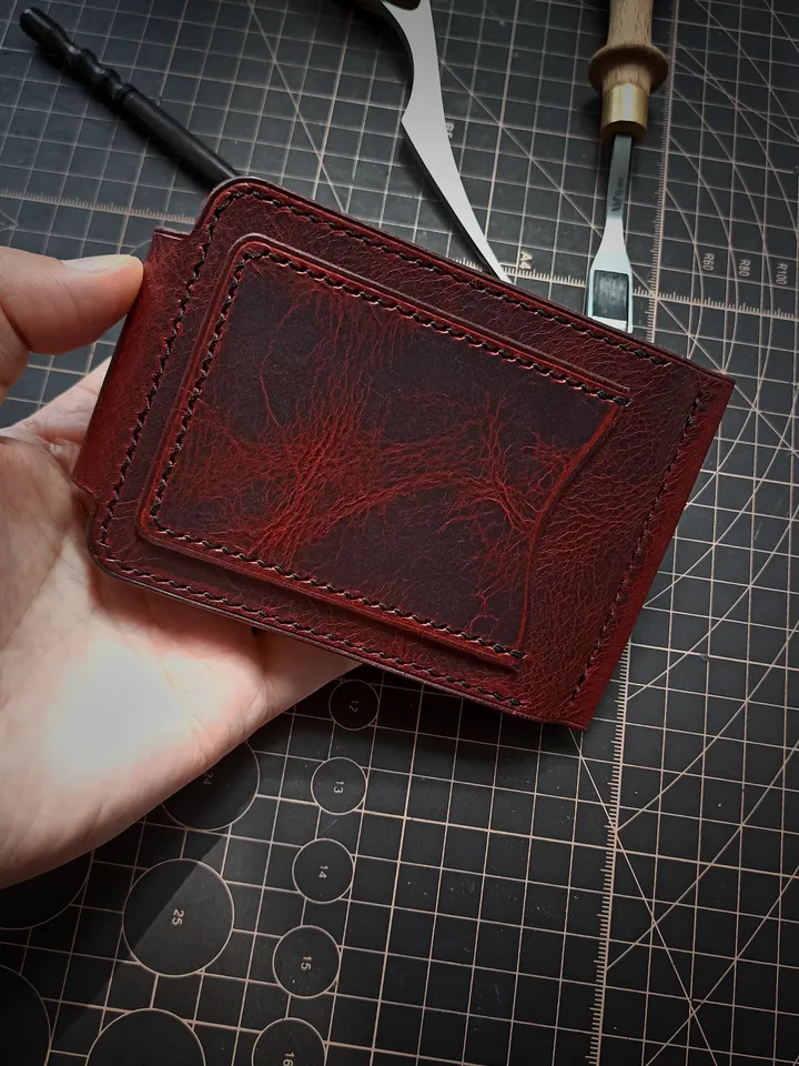 PDF Large wallet pattern with money clip - Leather wallet pattern - Download PDF