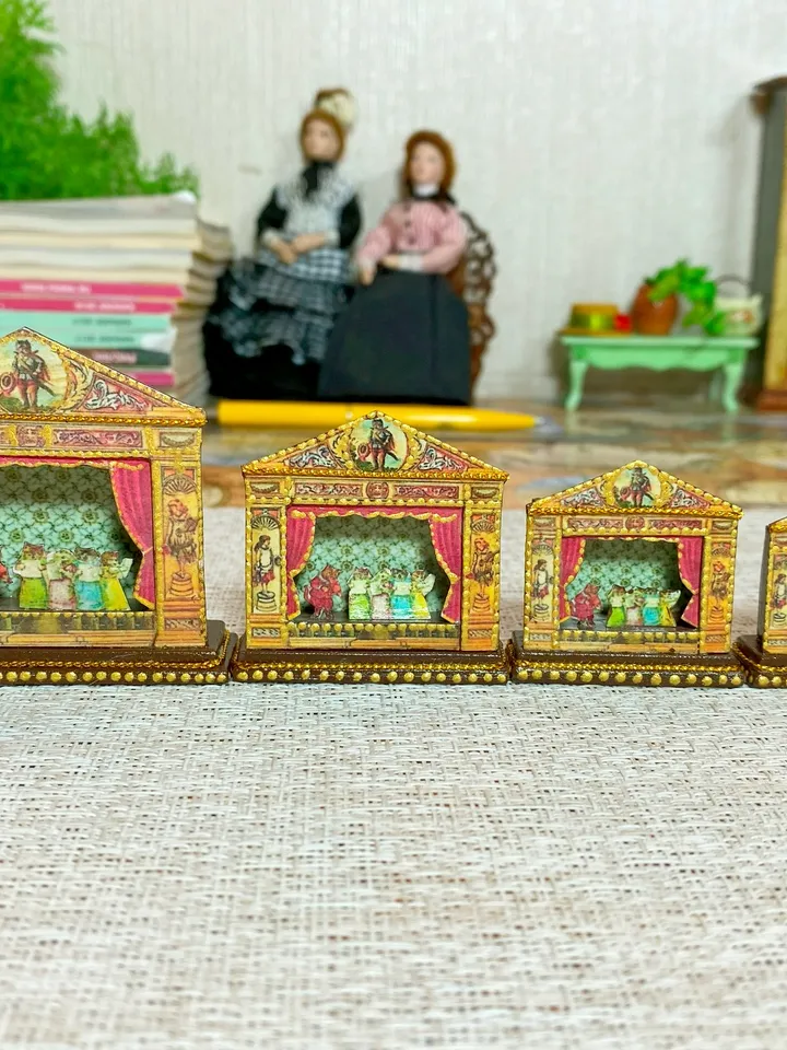 Puppet show. miniature dollhouse. 1: 12. Miniature.