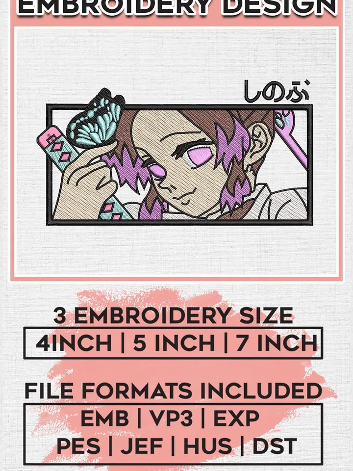 Kocho Shinobu Embroidery Files/ Demon Slayer/ Anime Inspired Embroidery Design/ Machine Embroidery Design EMB_ANIME_284