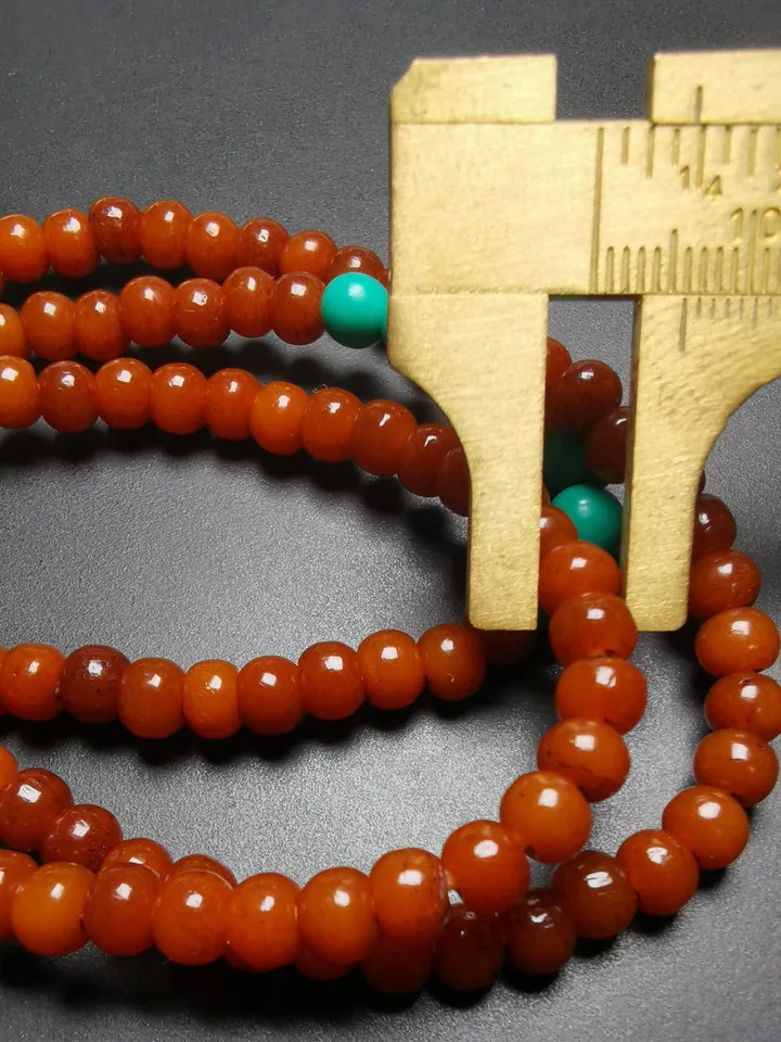 Gandhanra Hand-carved Tibetan Yak Bone Mala Beads Necklace,Small Prayer Beads Bracelet for Women