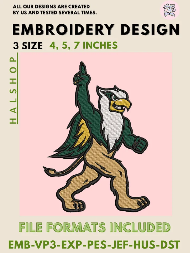 NCAA William & Mary Tribe College Team Logo Embroidery Design – Classic Round Pattern, Machine Embroidery Files, Digital Instant Download