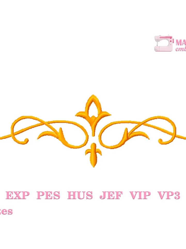 Scroll border embroidery designs Machine embroidery pattern 5 sizes, Digital embroidery files monogram frame, Vintage elegant decor #R13