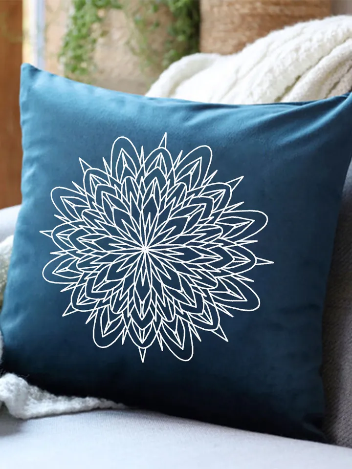 Geometric mandala blackwork pattern PDF Mandala ornament Backstitch chart, Blackwork mandala embroidery PDF Floral mandala cross stitch #W39
