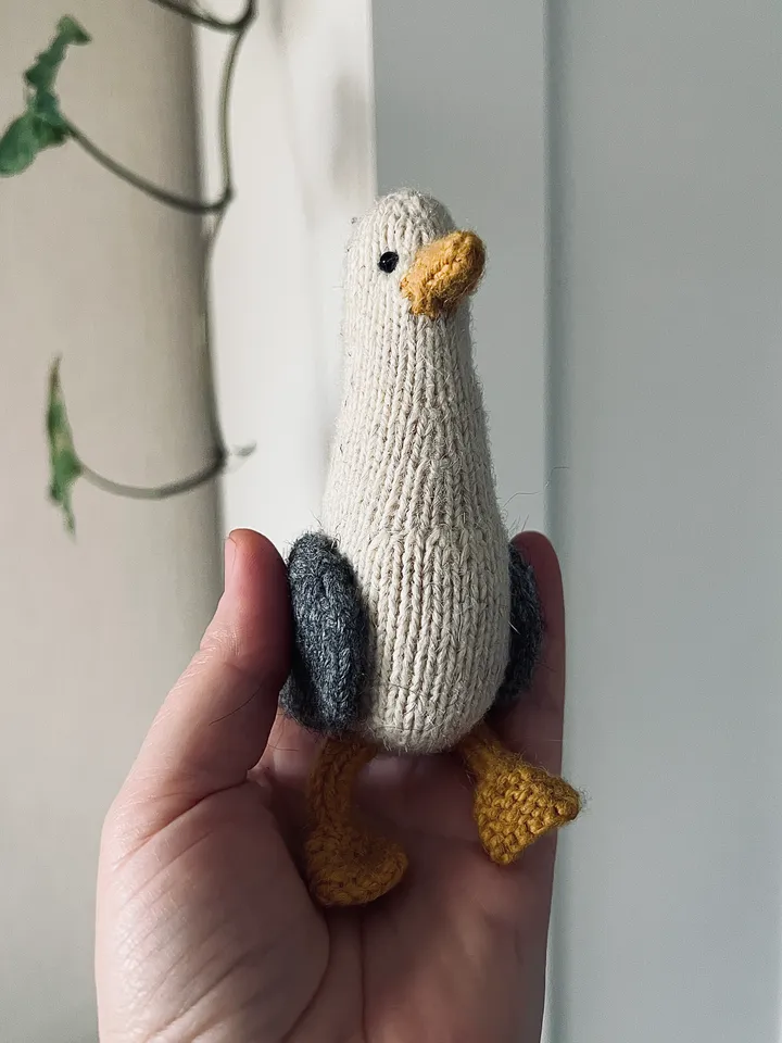 Knitted toy seagull | Handmade toy
