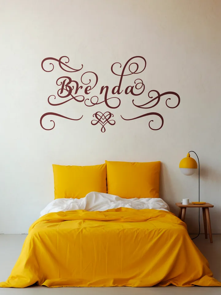 Brenda - name in Samantha style with bright letters, digital design