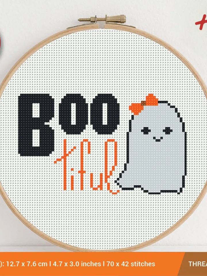 Funny Ghost Halloween BOO Cross stitch pattern | Embroidery Pattern | Instant Download | Cross Stitch Patterns | Embroidery Designs