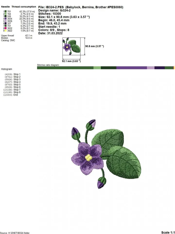 Set ofsix designs Violets with 3Delements machine embroidery design digital embroidery pattern home andclothing décor embroidery motif loral