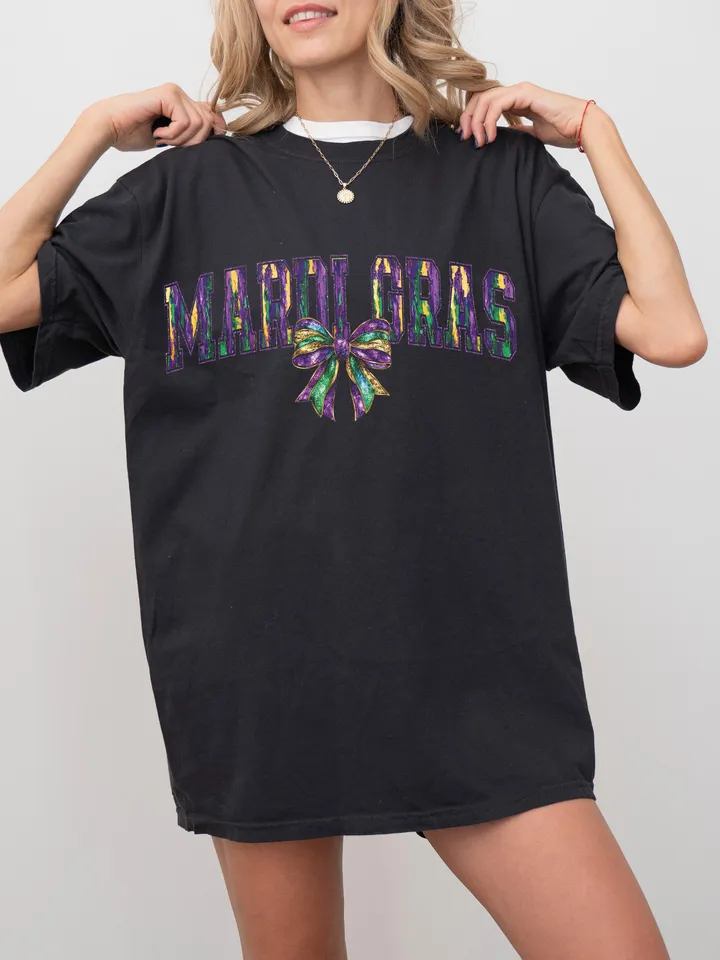 Mardi Gras Coquette PNG, Retro Mardi Gras Png, Fleur De Lis Png, Glitter, King Cake Png, Louisiana Crawfish Png, Coquette Bow Png Design