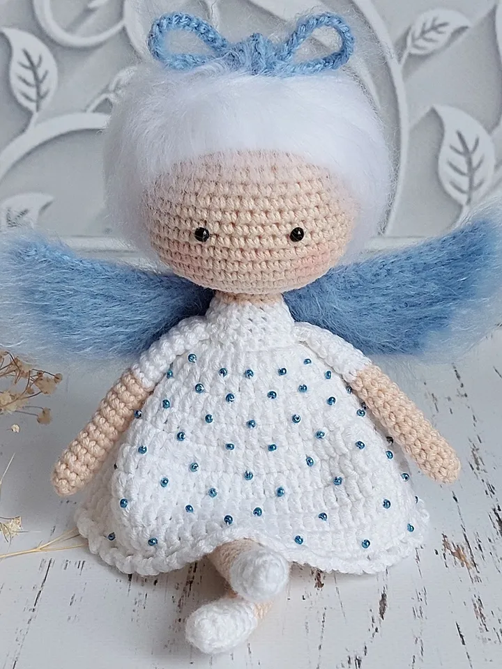 Crochet pattern of dolls in English. Angel doll. Pattern doll. Crochet pattern doll. Tutorial doll. Pattern crochet doll