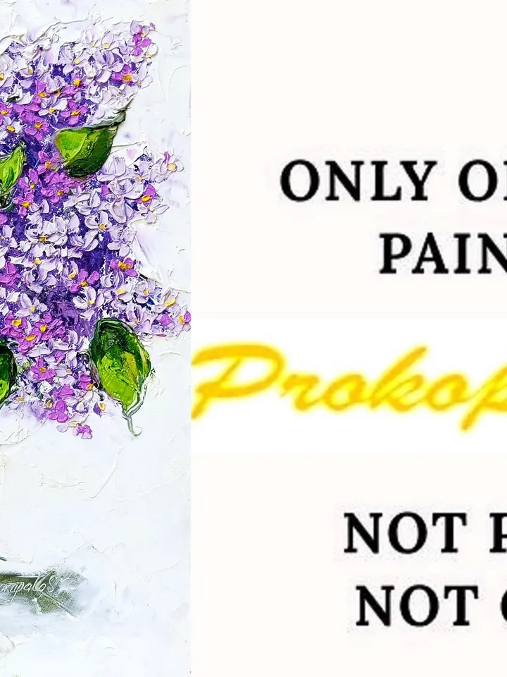 Lilac Painting Flower Original Art Impasto Oil Painting Art Lilac Flowers Painting Landscape 14 x 11 by ArtProkopaloSv