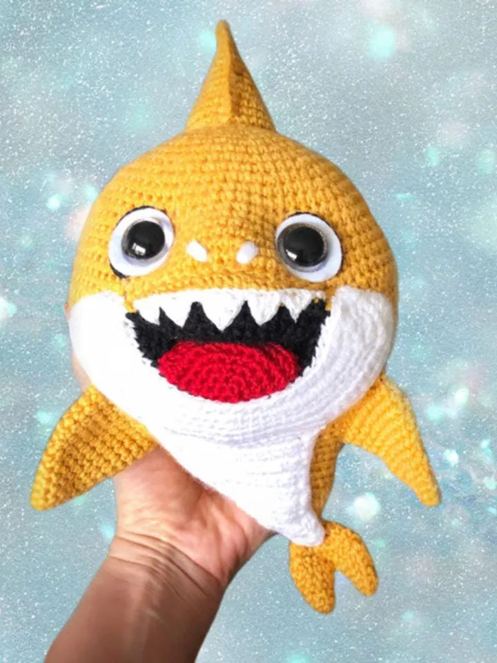 Shark Crochet Pattern, No Sew Amigurumi Shark Pattern, Shark Stuffed Animal, Ocean Sea Creature Plushie, Instant Digital download PDF