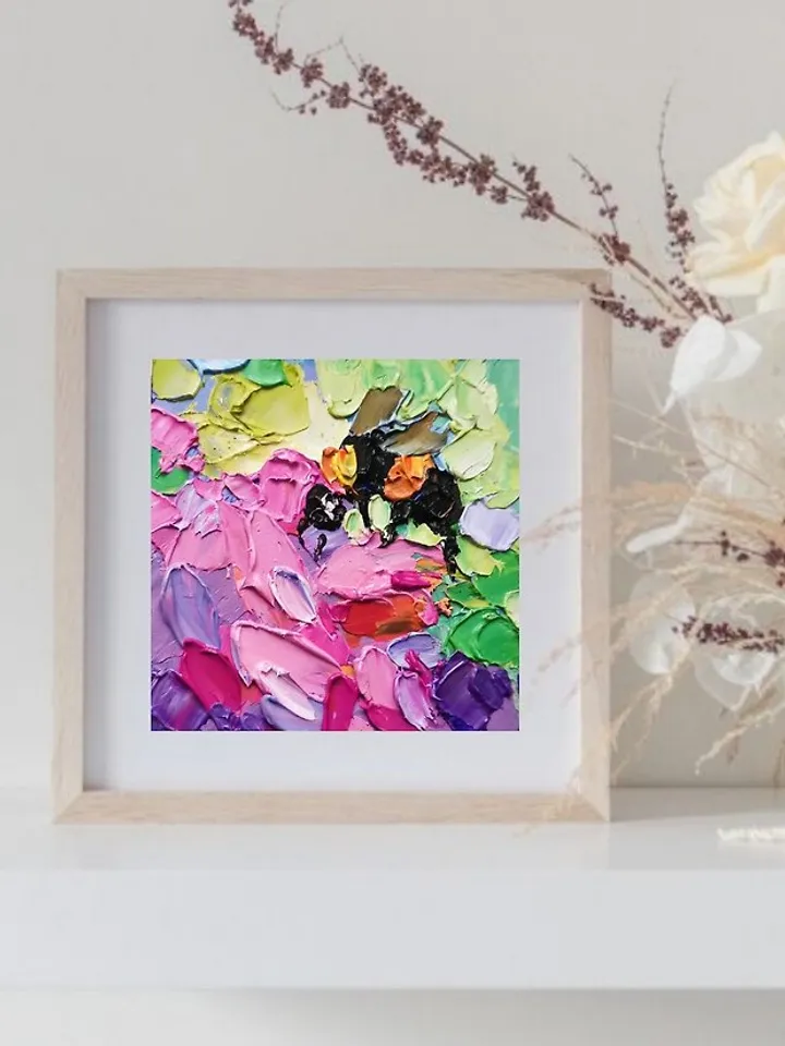 Honey Bee Painting 油畫原作 Original Art 手工油畫 Floral Art Oil Painting Verafe