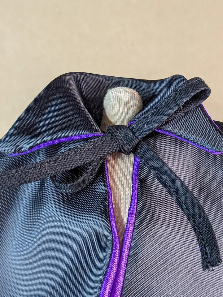 Handmade two-sided black & purple Halloween Vampire cape for 11 inches fashion dolls