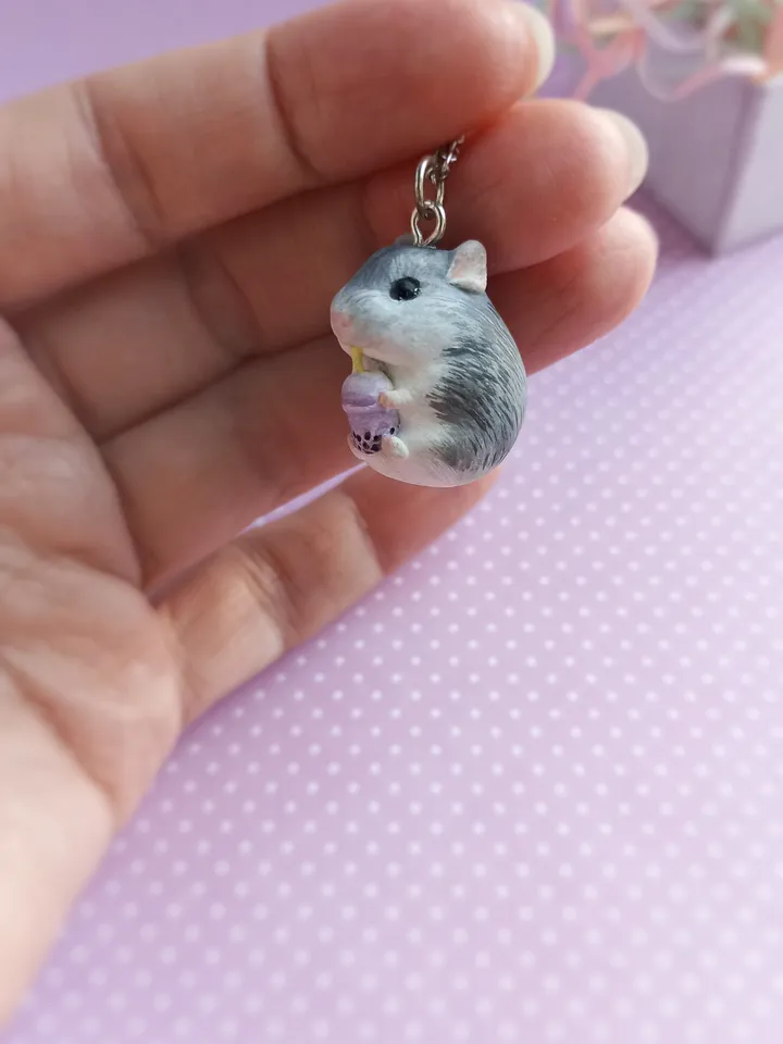 drinking hamster necklace