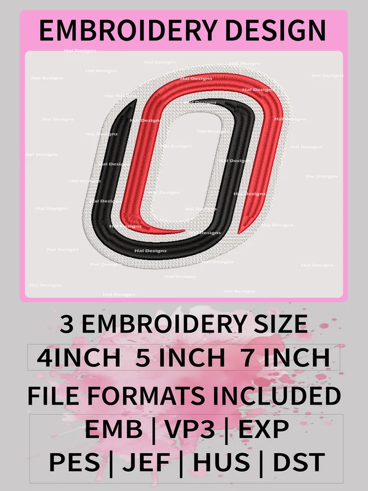 NCAA Omaha Mavericks Embroidery File, 3 Sizes, 6 Formats, NCAA Machine Embroidery Design, NCAA Logo, NCAA Teams