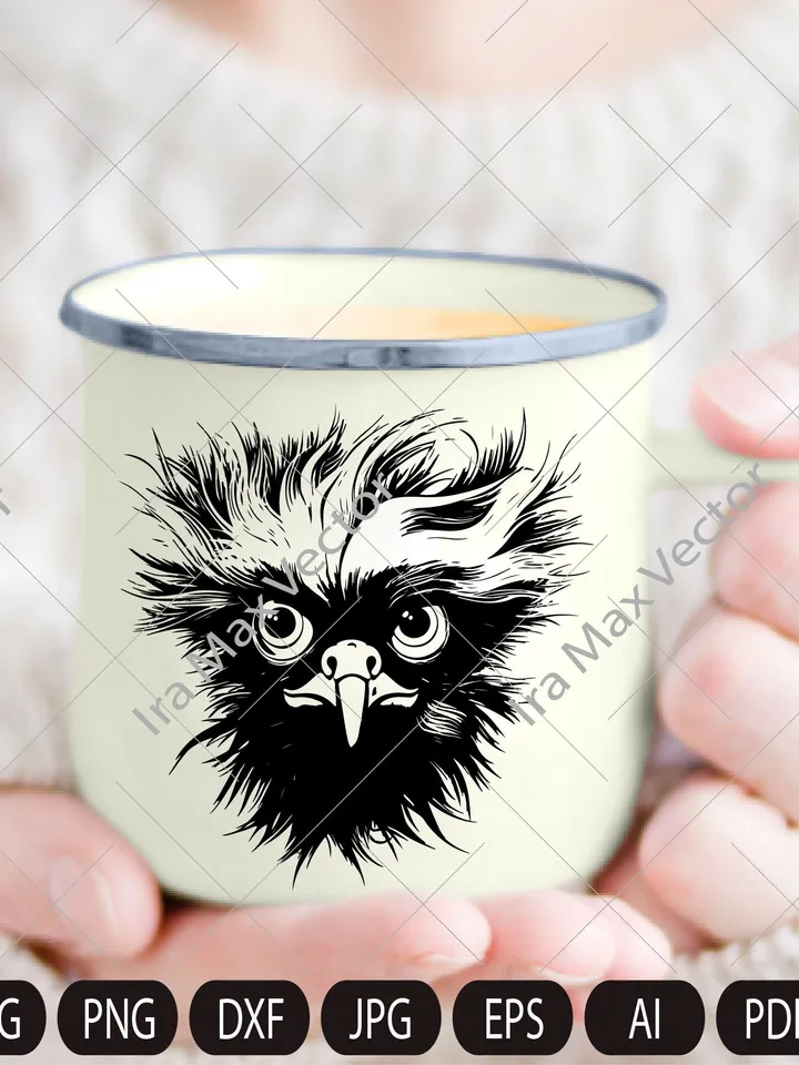 Silkie hen svg,Angry birds svg, Silk rooster svg,Silkie bird svg ,FUNNY SILKIE HEN Digital image, Silkie chick, bird, hen, cock,angry hen