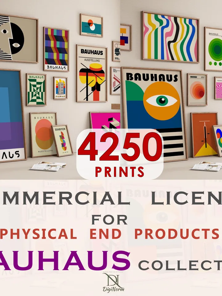 Commercial License: 3600 Bauhaus Poster Designs for Physical Products