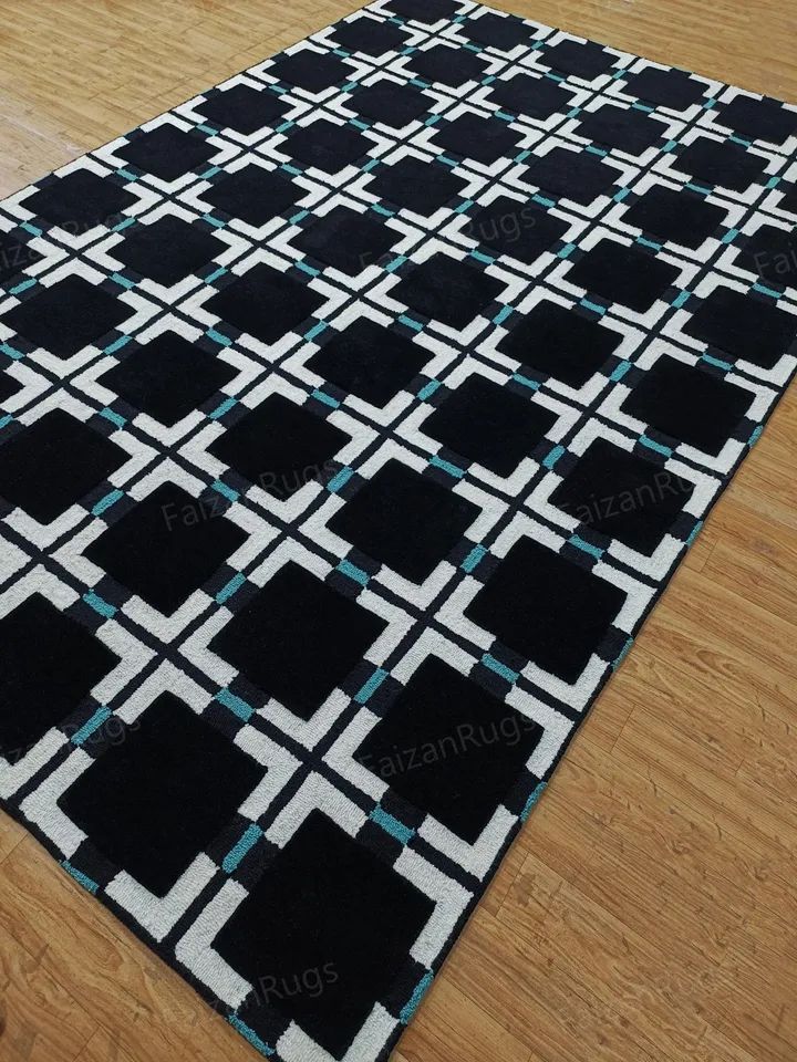 Evelina Kroon Hand Tufted Black Color Rug 100% Wool For Living Room, Bed Room, Kids Room In Any Size 10x14,10x12,9x12,8x10 Hurry Up!