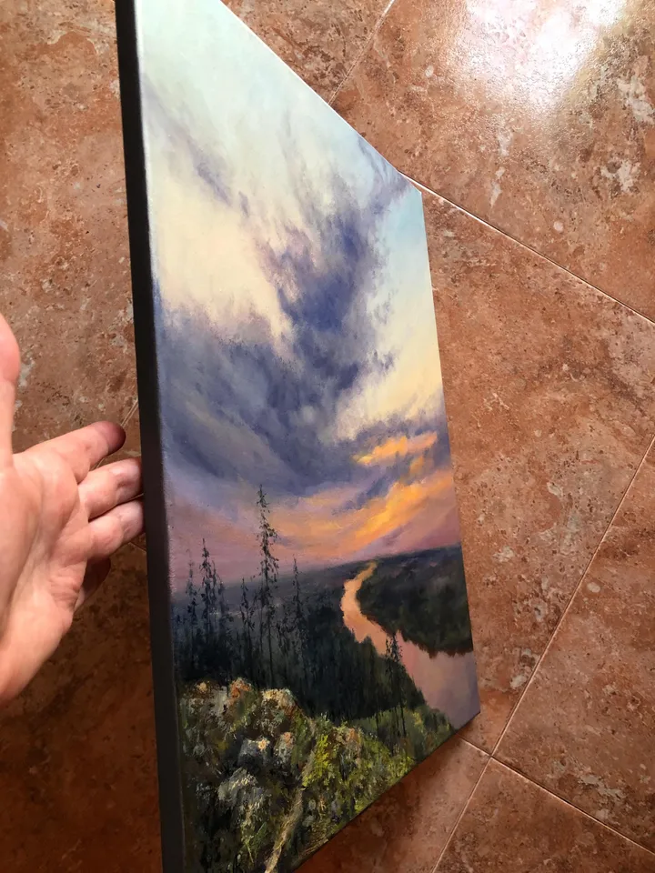 Sunset Oil Painting Original Art Sunset Landscape Painting