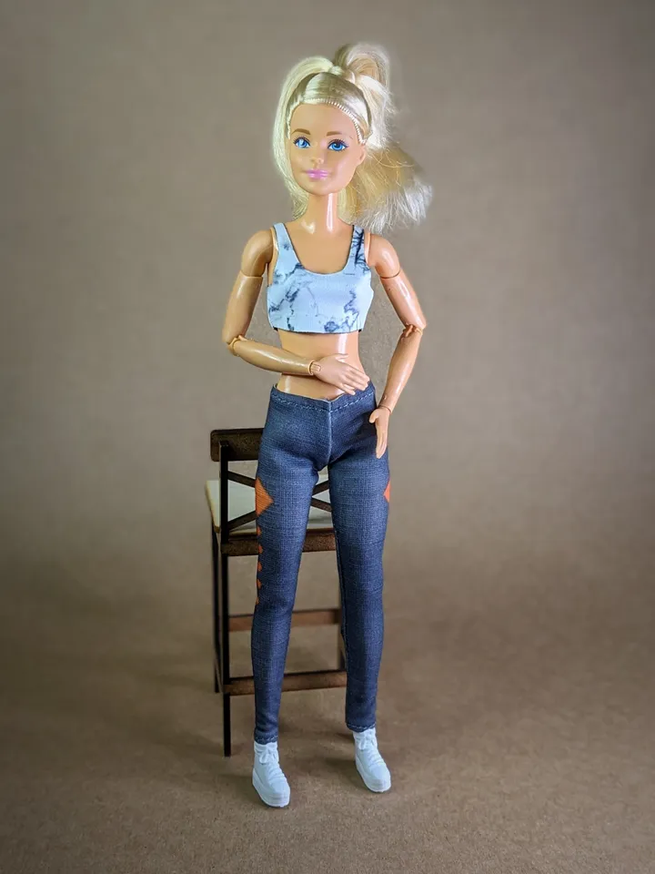 Gray top & leggins for 1/6 scale fashion female dolls