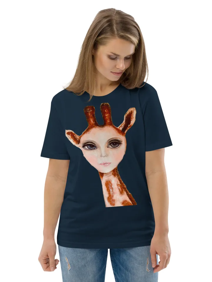 Woman girrafe fantasy Unisex organic cotton t-shirt
