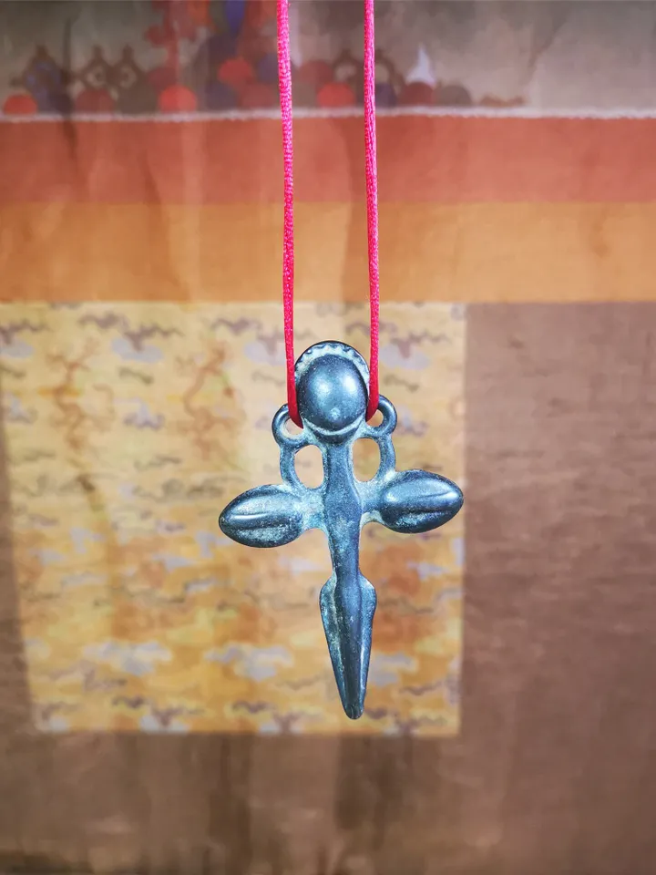 Gandhanra Vintage Phurba Amulet,Kila(Dorje Phurba) Pendant,Tibetan Budhist Ritual Implement,made of Thokcha,2.6&quot;,60 Years Old