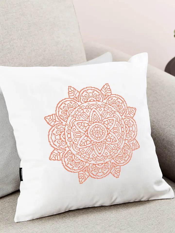 Easy mandala cross stitch pattern download PDF Monochrome cross stitch chart Modern mandala ornament digital PDF Mandala embroidery PDF #M86