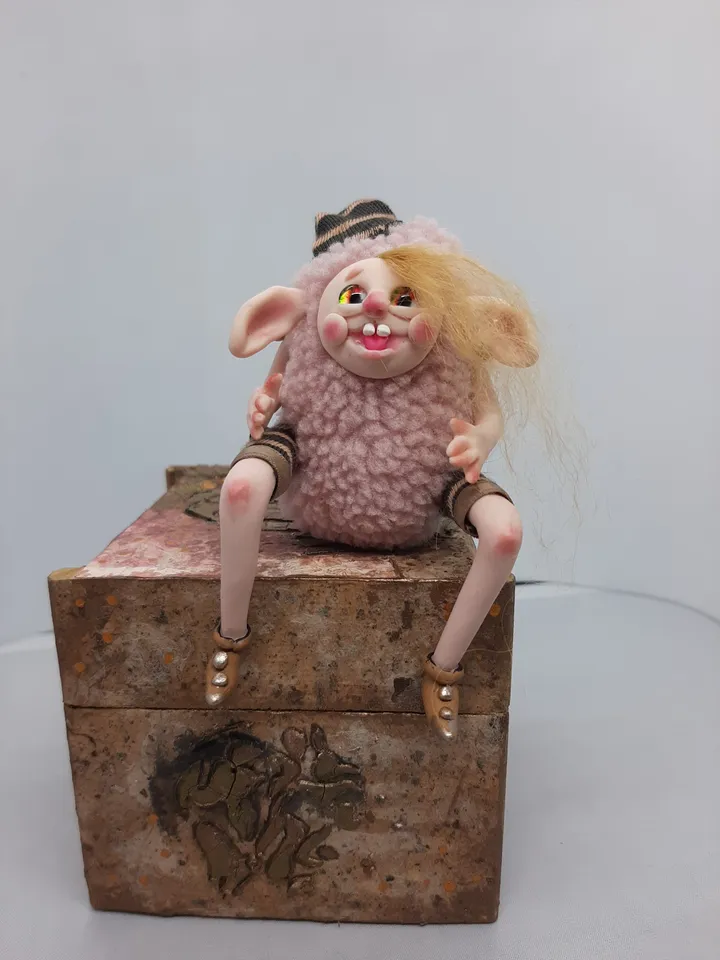 Miniature Elf Troll handmade art collectible doll ooak
