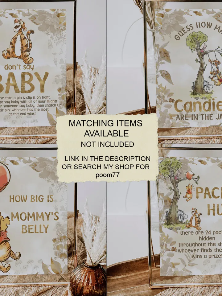 Classic Winnie Pooh Baby Shower Invitation; Neutral Baby Shower Template; Wizard Baby Shower Invite; Honey Bear Invite; Winnie Pooh poom77