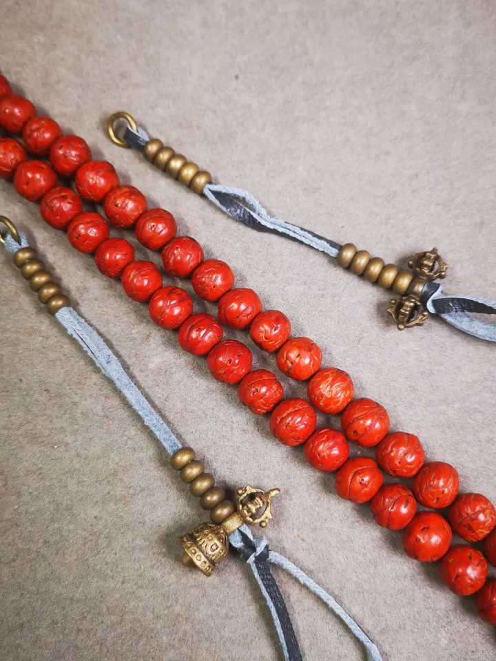 Gandhanra Handmade Tibetan Buddhist Mala Bead Counters, Carved with Dorje and Vajra /  Kartika and Kila, Made of  Brass