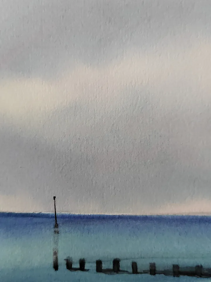 Original Watercolor Painting Sea Landscape Art Boats Artwork 30x40 cm by SoftWaves