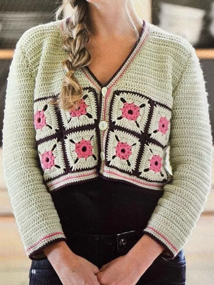 Cardigan crochet pattern, cropped cardigan crochet, granny squares cardigan pattern pdf