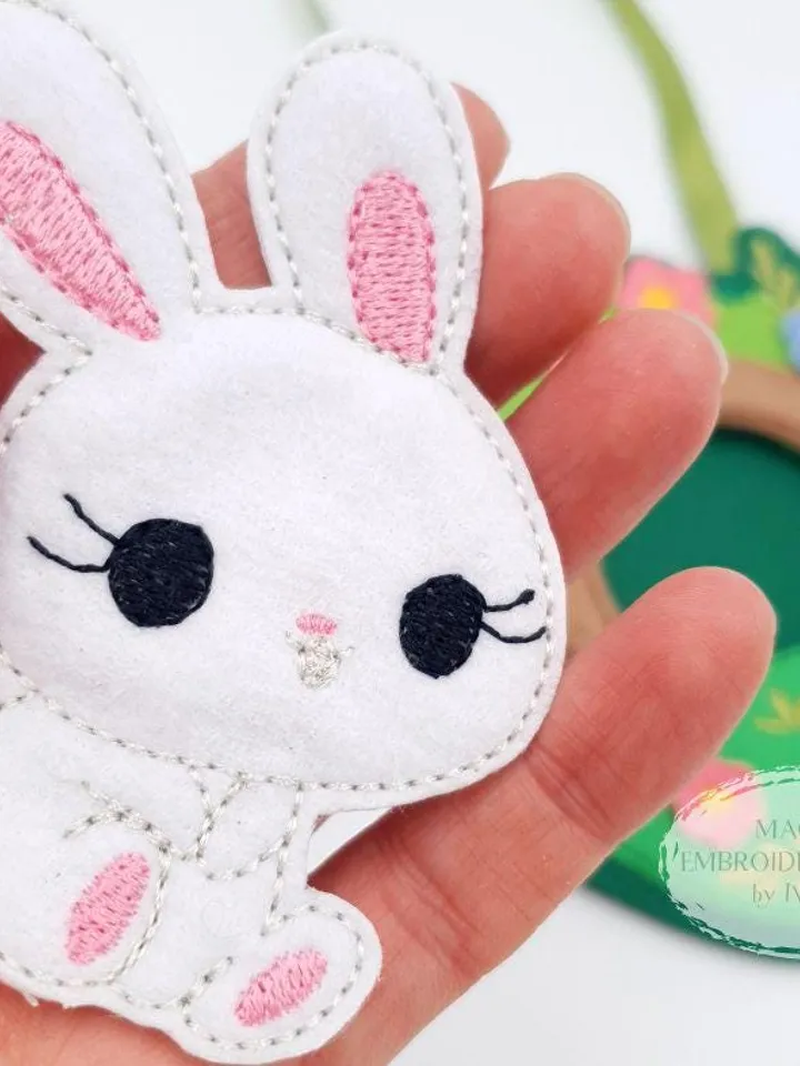ITH Bunny House Bag Embroidery Design, Felt Rabbit Purse for Kids Pattern, 5x7 Hoop Digital File