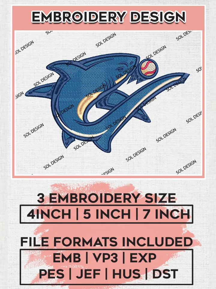 MiLB Clearwater Threshers Embroidery Design Files, MiLB Clearwater Threshers Logo, Minor League Baseball Logo Embroidery Designs, MiLB embroidery designs, Machine embroidery designs, Digital Download