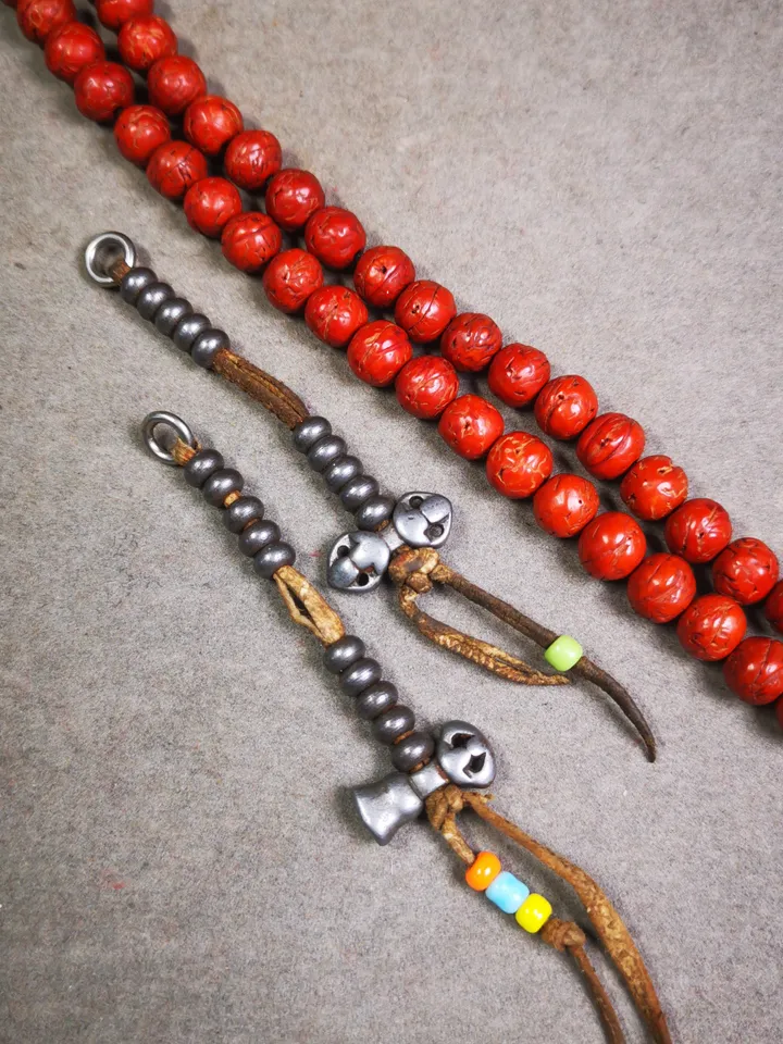 Gandhanra Handmade Tibetan Buddhist Mala Counters,Prayer Bead Counters,with Dorje and Vajra Pendant,Made of Cold Iron