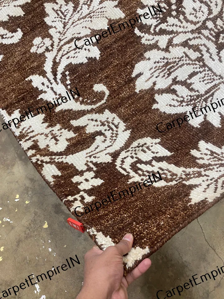 Exquisite Brown Modern Oushak Hand Knotted Rug 4x6, 5x8, 6x9, 8x10, 9x12, 10x14 ft Handmade Rugs for Living Room - Antique Contemporary rug