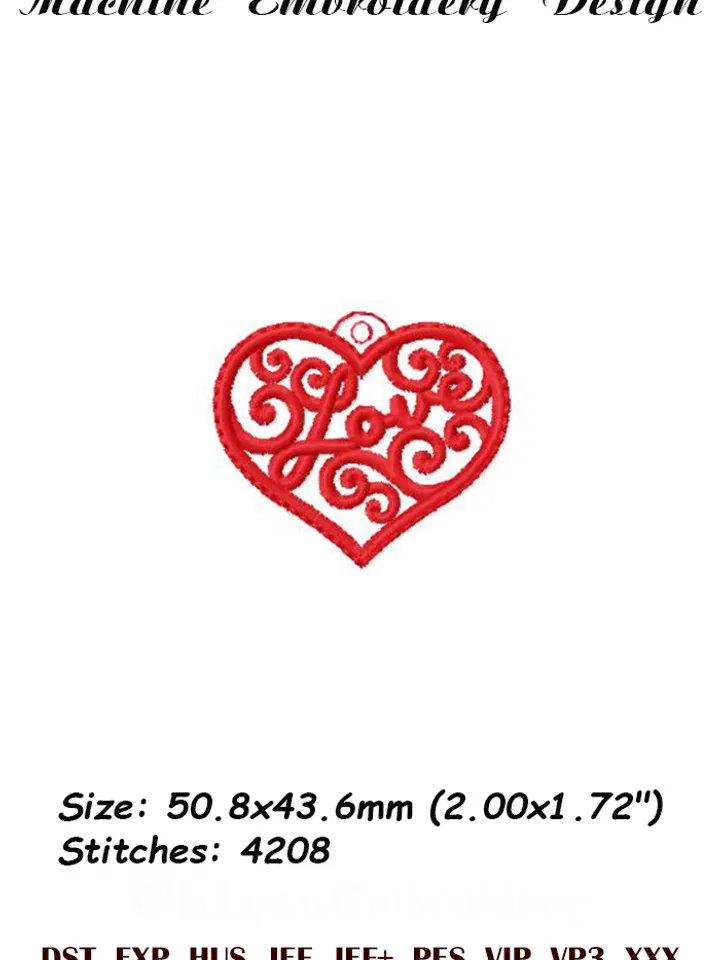 Love Gift Tag ITH machine embroidery design